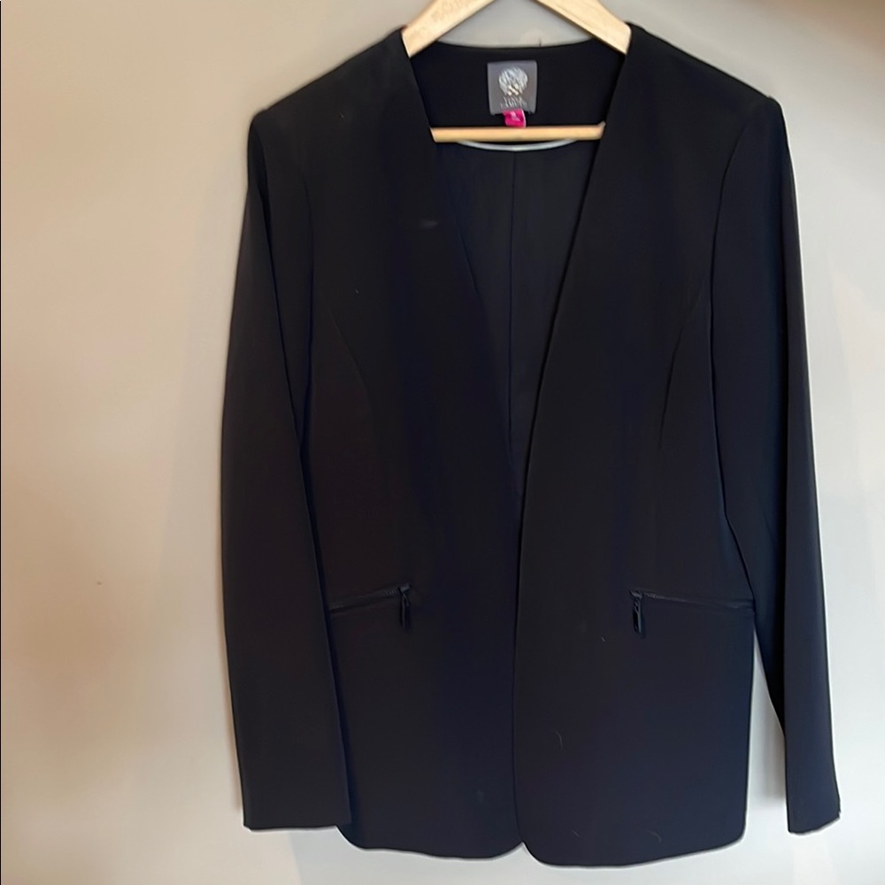 Vince Camuto Black Blazer Tailored Fit Notched Lapels